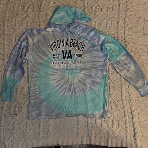 Sunsations Blue Tie-Dye Tshirt Hoodie XL